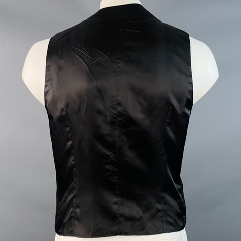 ALEXANDER MCQUEEN Size 42 Black Wool Asymmetrical Peak Lapel Vest