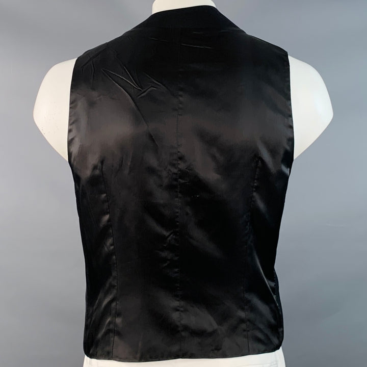 ALEXANDER MCQUEEN Size 42 Black Wool Asymmetrical Peak Lapel Vest
