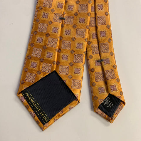 ERMENEGILDO ZEGNA  One Size Orange Rust Silk Tie