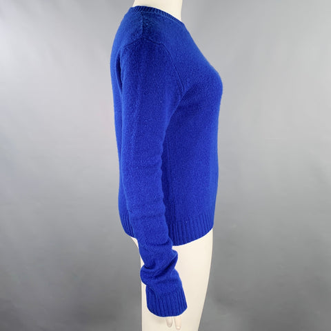 BOTTEGA VENETA Size 12 Blue Cashmere Blend Crew Neck Sweater