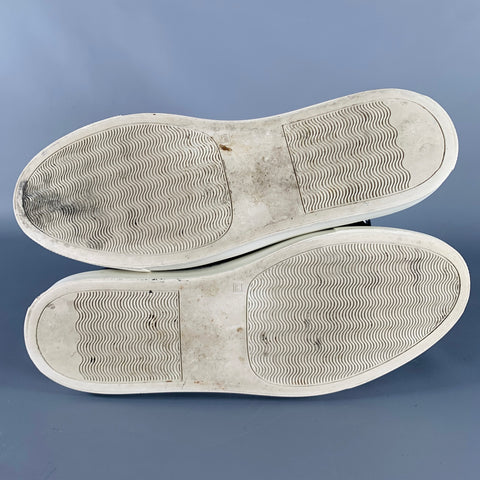 GIVENCHY Size 8 Black White Leather Slip On Sneakers
