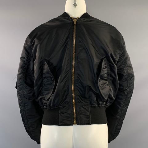 VETEMENTS Size S Black Polyamide Bomber Jacket