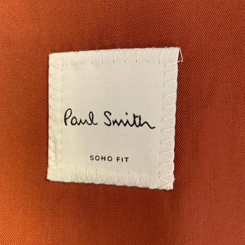 PAUL SMITH Size 42 Soho Fit Brick Orange Wool Notch Lapel Sport Coat