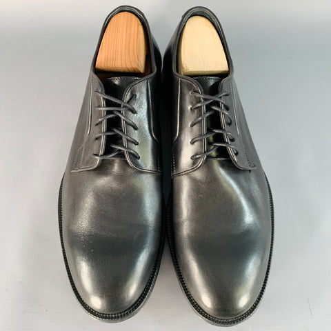 PAUL SMITH Size 10 Black Leather Derby Lace-Up Flexible Travel Shoes