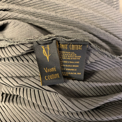 VANITE COUTURE Size One Size Grey Polyester Spandex Pleated Casual Top