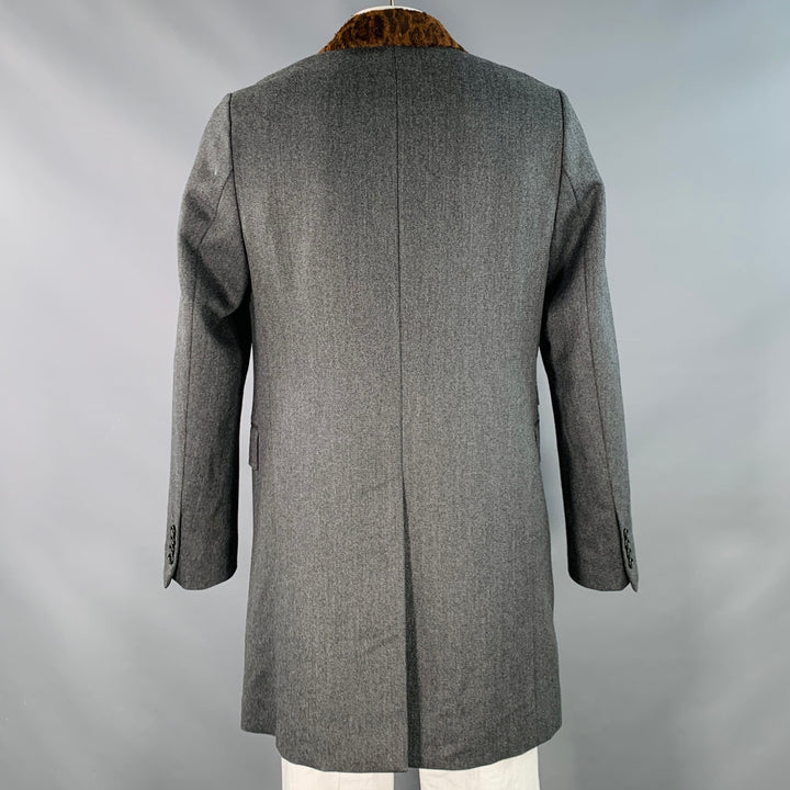 PS by PAUL SMITH Size XXL Grey Black Nailhead Wool Contrast Collar Coat