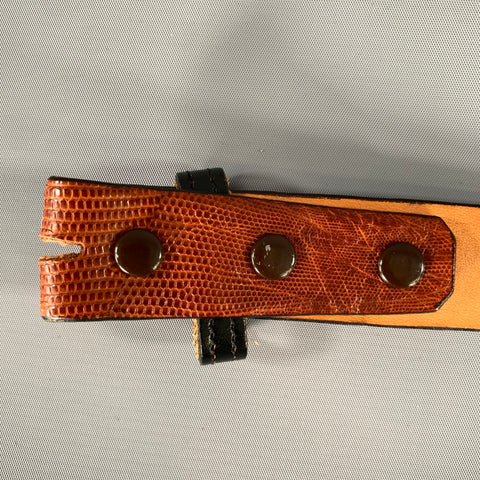 JAMES REID Brown Lizard Leather Belt