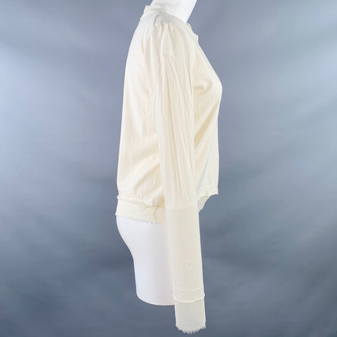 Haut décontracté PEACHOO+KREJBERG Taille S Crème Coton Soie Bordure Contrastante