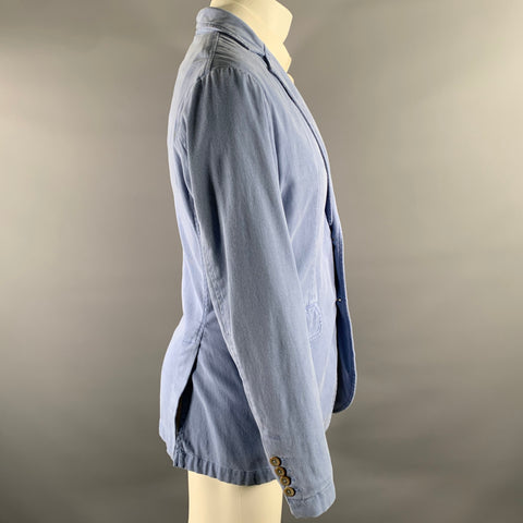 KLEIN EPSTEIN & PARKER Size 40 Blue Lyocel Blend Notch Lapel Sport Coat