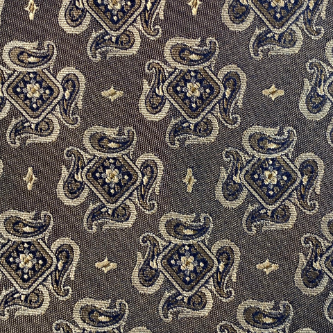 OXXFORD CLOTHES Brown Tan Jacquard Silk Tie
