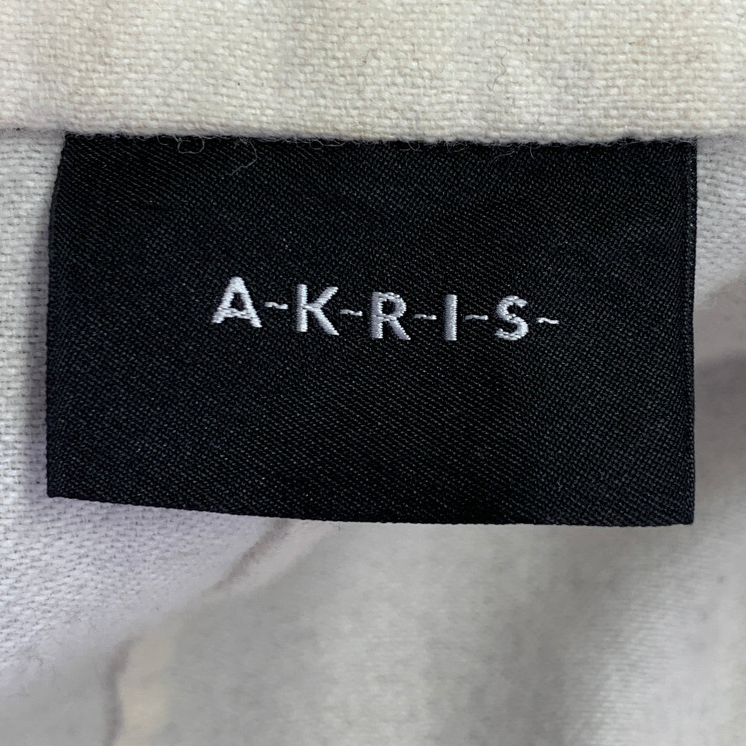 AKRIS Size 8 Grey Cream Two Tone Snaps Jacket Blazer