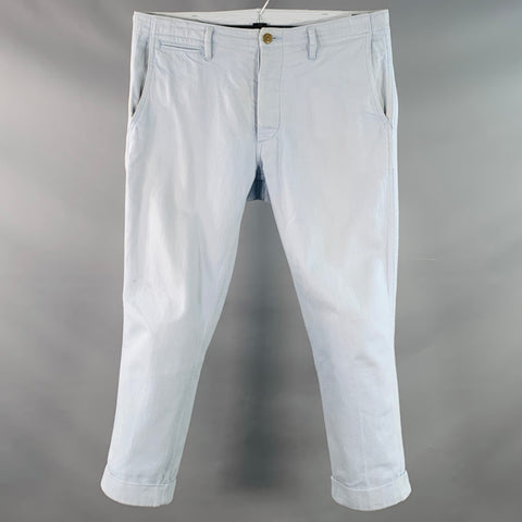 VISVIM Size M Blue Twill Cotton Straight Back Cinch Casual Pants