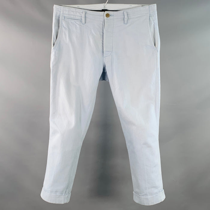 VISVIM Taille M Jean Sergé Coton Droit à Bride de Serrage au Dos Pantalon Décontracté