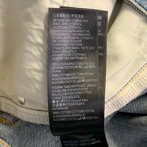 BALENCIAGA Size S Blue Wash Denim Zip Fly Baggy Jeans