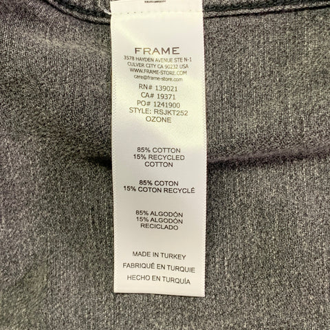 FRAME Size M Charcoal Grey Wash Cotton Denim Twill Button Up Type III Jacket