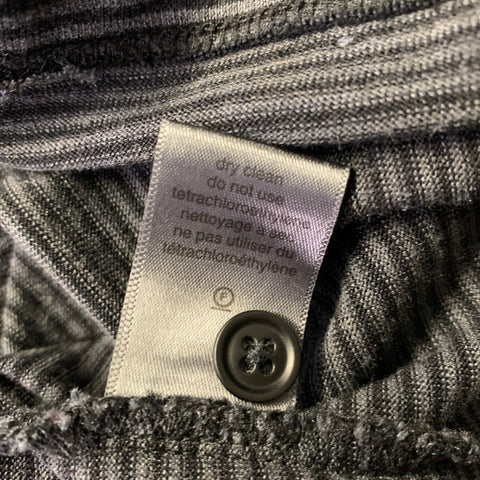 JOHN VARVATOS Size S Grey Black Stripe Silk Cotton Pointed Collar Polo