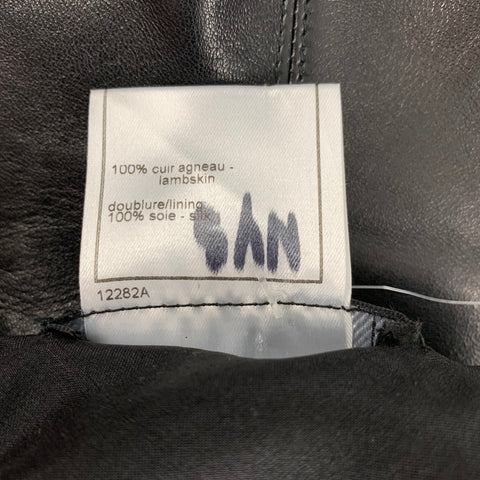 CHANEL FW 01 Cintura talla 6 Cinturón de seda de cuero negro