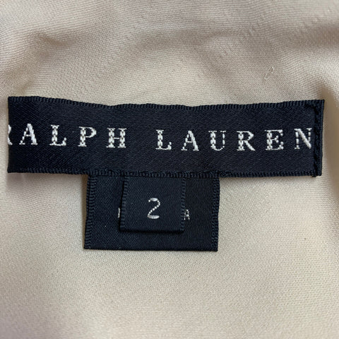 RALPH LAUREN Size 2 Beige Silk Linen Woven Layered Skirt