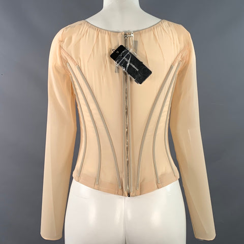 DOLCE & GABBANA SS23 1997-98 Re-issue Size 6 Beige Silk Blend Corset Dress Top
