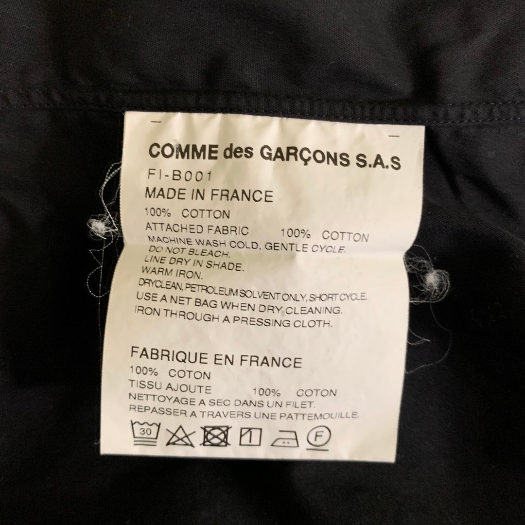 COMME des GARCONS SHIRT Size S Black White Abstract Cotton Long Sleeve Shirt
