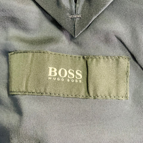 HUGO BOSS Size 40 Blue Houndstooth Virgin Wool Single Breasted Notch Lapel Suit