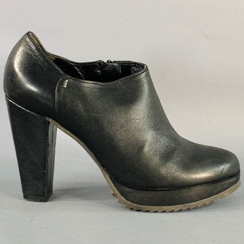 ROBERT CLERGERIE Size 6 Black Leather Side Zipper Platform Ankle Booties
