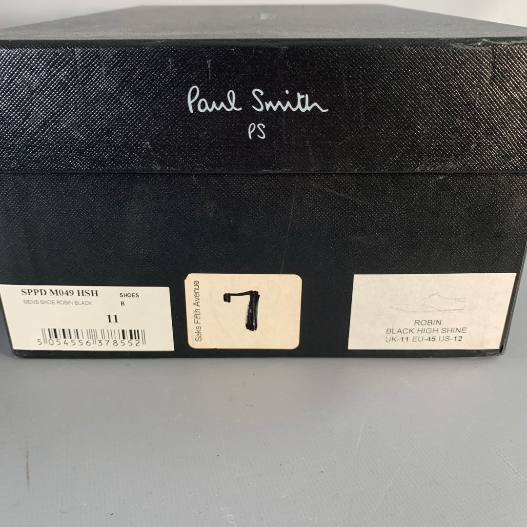 PS by PAUL SMITH Size 12 Robin Black Leather Cap Toe Lace-Up Shoes