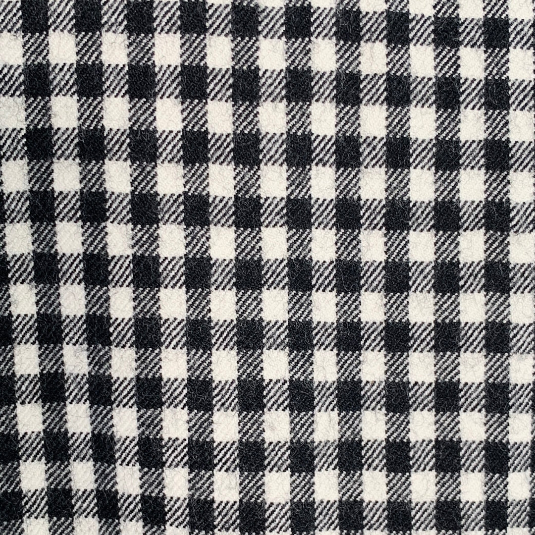 MACKINTOSH Size 38 Black White Checkered Wool Blend Hidden Buttons Coat