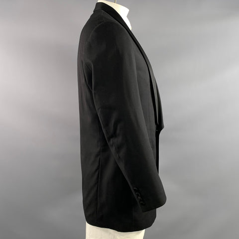 BOSS by HUGO BOSS Chest Size 42 Brown Solid Wool Shawl Collar Sport Coat