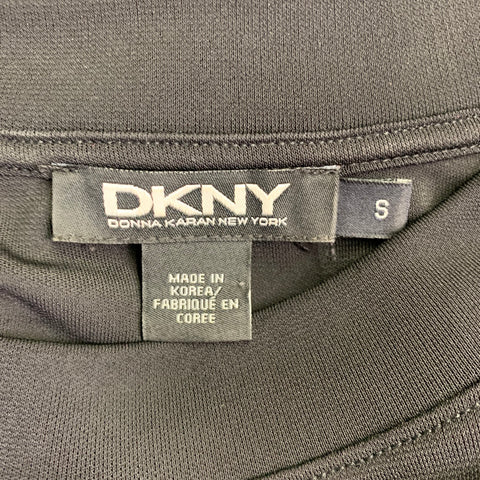 DKNY Size S Black Polyester Blend Short Sleeve Dress