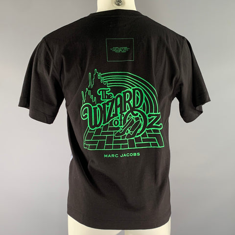MARC JACOBS Size M Black Multi Color Graphic Cotton Crew-Neck T-shirt