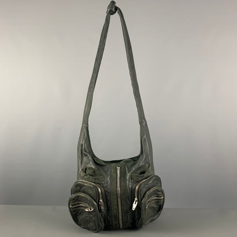 ALEXANDER WANG Green Leather Hobo Handbag