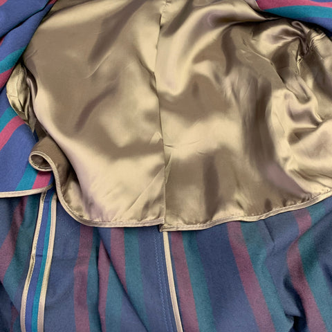 GUCCI 2019 Taille 42 Manteau en laine à rayures noires et bordeaux