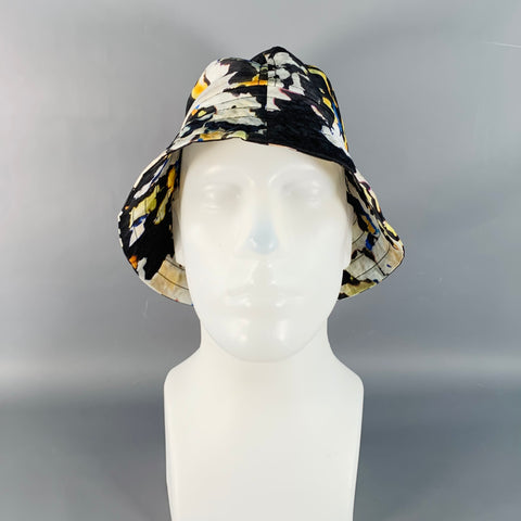 DRIES VAN NOTEN Size S Black Multi Color Splatter Polyamide Bucket Hat