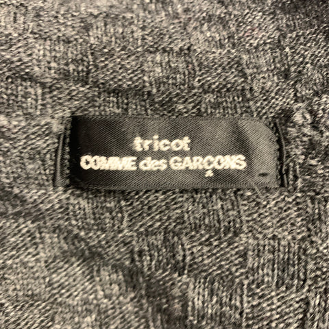COMME des GARCONS Size S Black Charcoal Textured Asymmetrical Cardigan