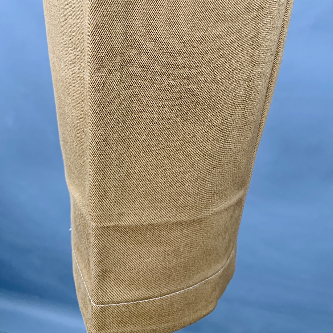JIL SANDER Size L Tan Cotton Twill Tapered Drawstring Casual Pants