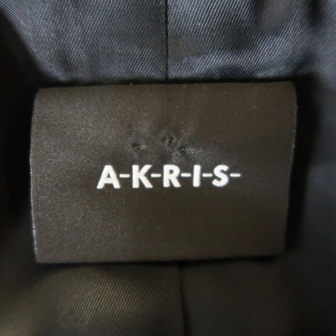 AKRIS Size 10 Black Suede & Wool Zip Off Sport Coat Jacket AKRIS