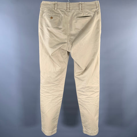 BUCK MASON Size 32 Khaki Solid Cotton Button Fly Casual Pants