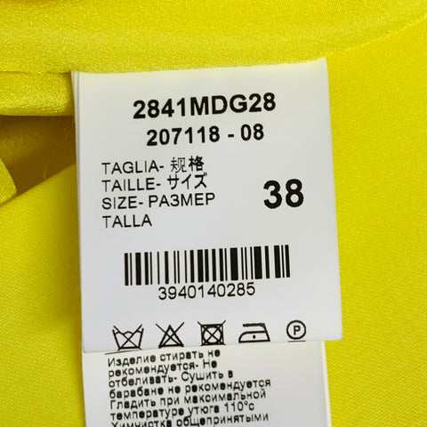 MSGM Size 2 Yellow Wool Peak Lapel Single Button Jacket Blazer