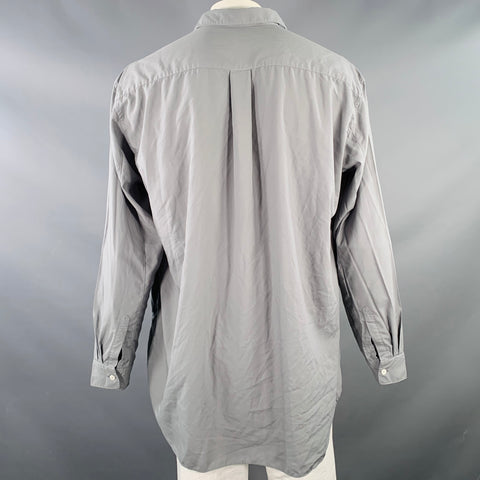 COMME des GARCONS Size XL Grey Distressed Polyester One pocket Long Sleeve Shirt