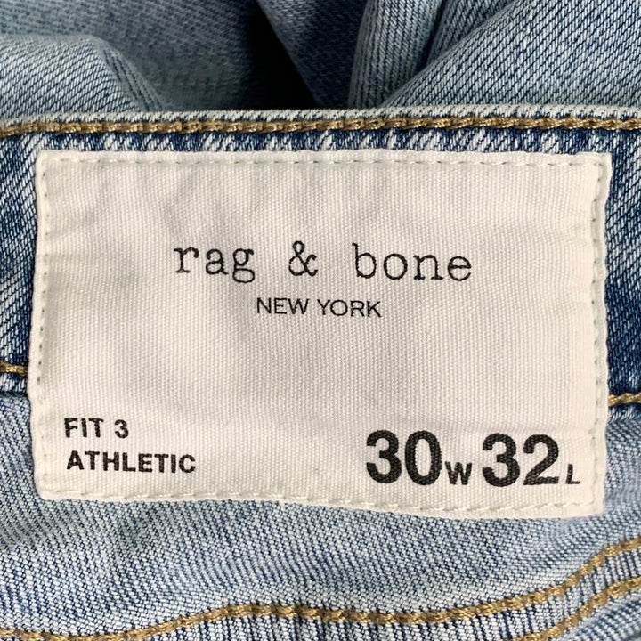 RAG & BONE Size 30 Fit 3 Athletic Light Blue Cotton Blend Jeans