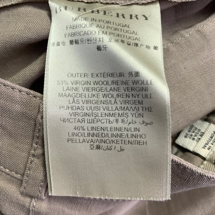 BURBERRY LONDON Size 8 Brown Wool Linen Pleated Shorts