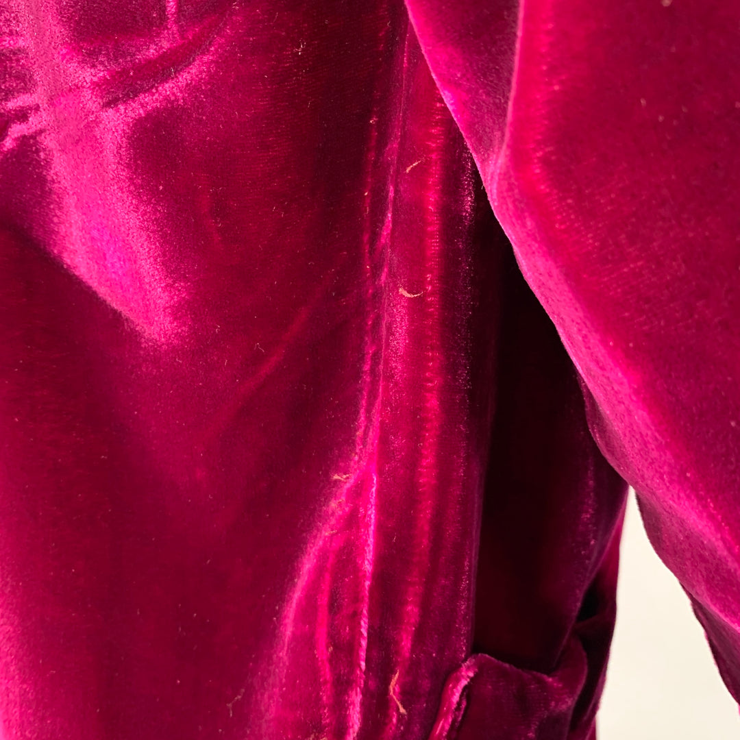 DRIES VAN NOTEN Size 38 Purple Fuchsia Velvet Long Sleeve Shirt