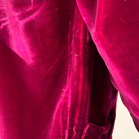 DRIES VAN NOTEN Size 38 Purple Fuchsia Velvet Long Sleeve Shirt