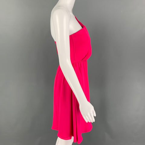 ALICE + OLIVIA Size 2 Pink Silk One Shoulder Dress