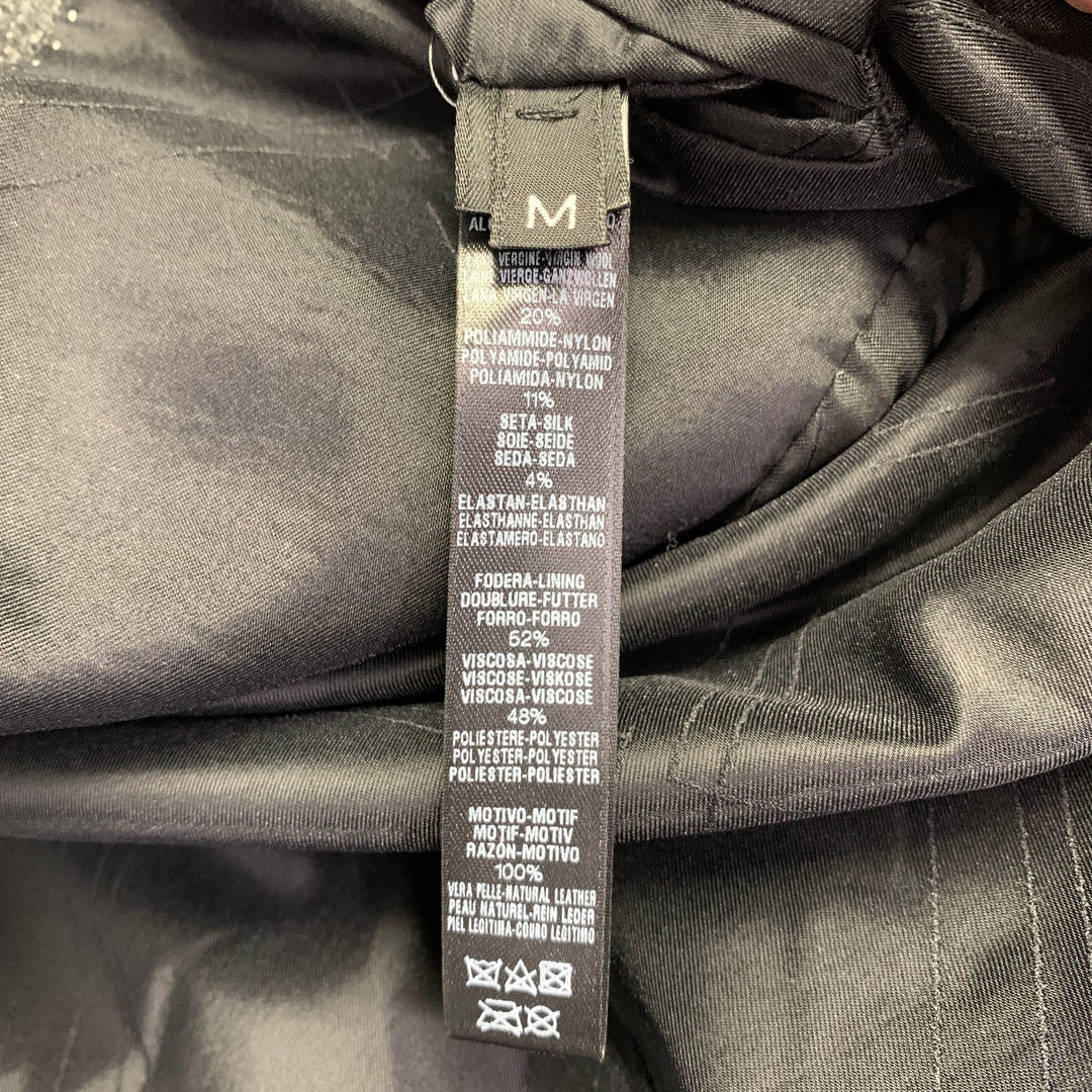 LA PERLA Size M Grey Black White Tweed Cotton Blend Coat