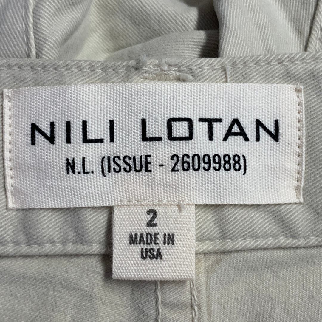 NILI LOTAN Size 2 Tan Cotton Blend Twill Barrel Casual Pants