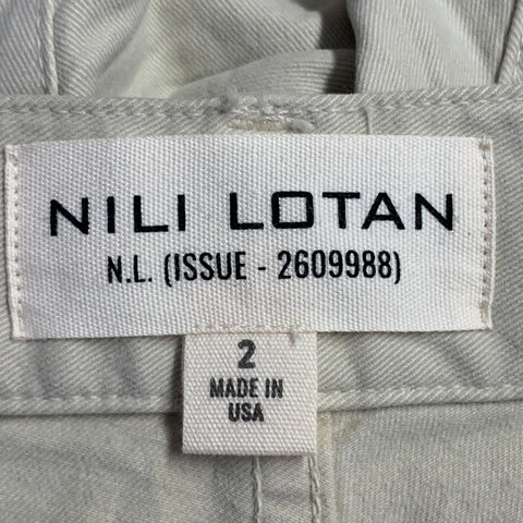 NILI LOTAN Size 2 Tan Cotton Blend Twill Barrel Casual Pants