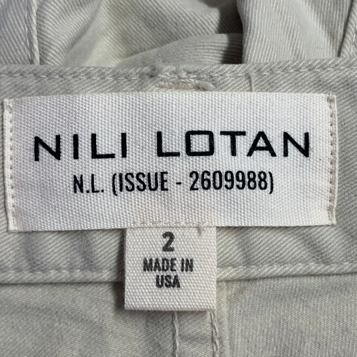 NILI LOTAN Size 2 Tan Cotton Blend Twill Barrel Casual Pants