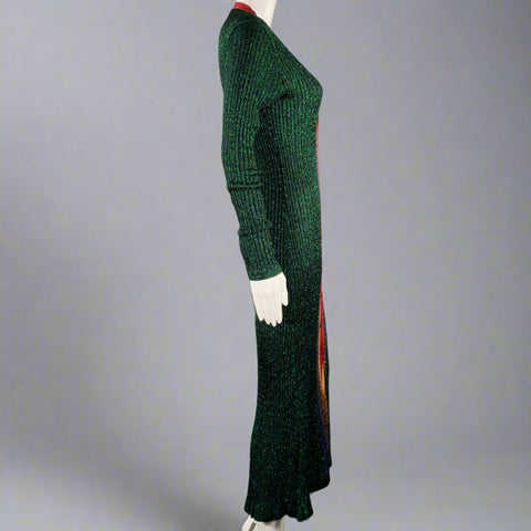 MARCO do VICENZO Size 6 Black Multi Color Acetate Blend Shiny Long Cardigan